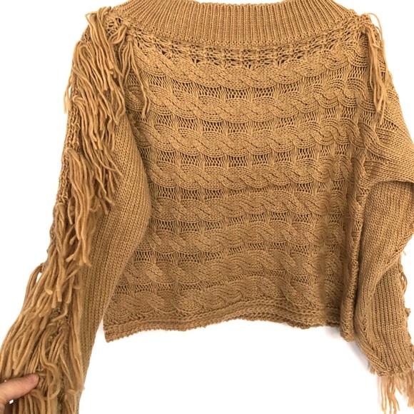 ANDTHEWHY Brown Fringe Sweater - Picture 4 of 6
